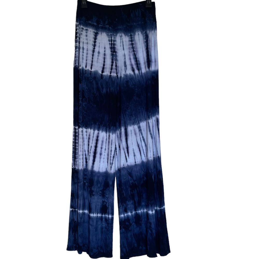 ❌SOLD❌  S-Twelve    Palazzo Pants, Blue & White TieDyed   Size Medium     NWT - Picture 7 of 8